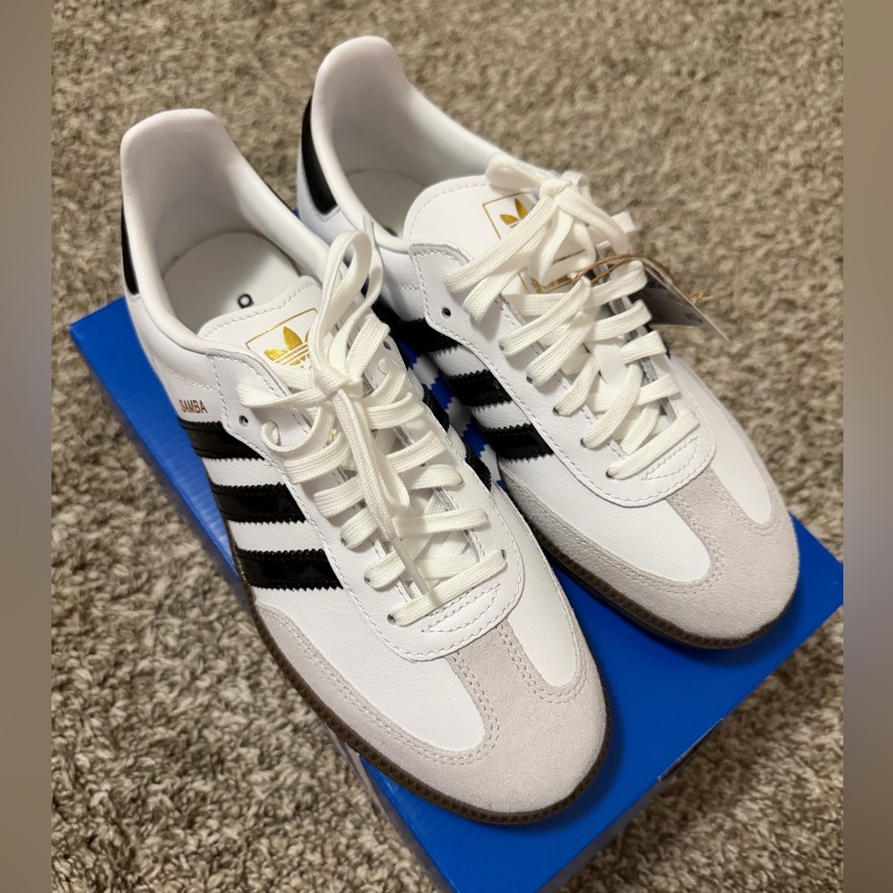 Adidas Samba White and Black Sneakers
